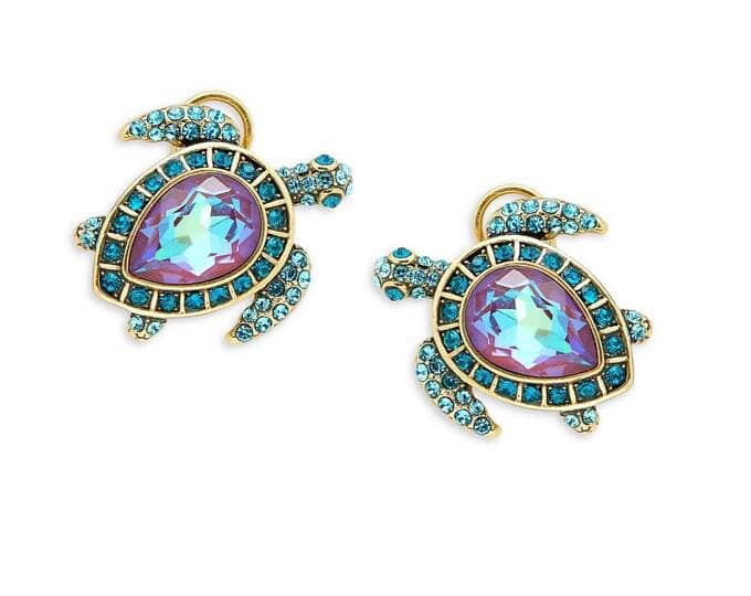 Heidi Daus®"Sea Worthy" Crystal Turtle Button Earrings