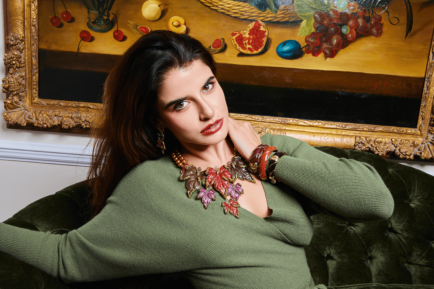 HEIDI DAUS®"Many Hues of Autumn" Crystal & Enamel Floral Necklace