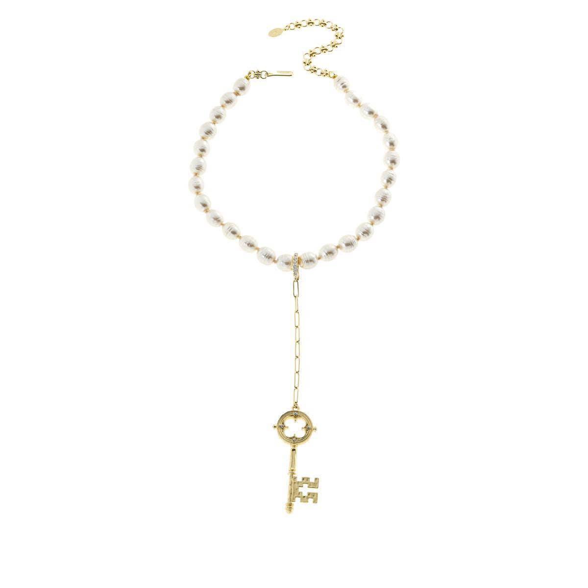 Heidi Daus®"Baroque Key" Beaded Crystal Enhancer Pendant Key Necklace HEIDI DAUS®
