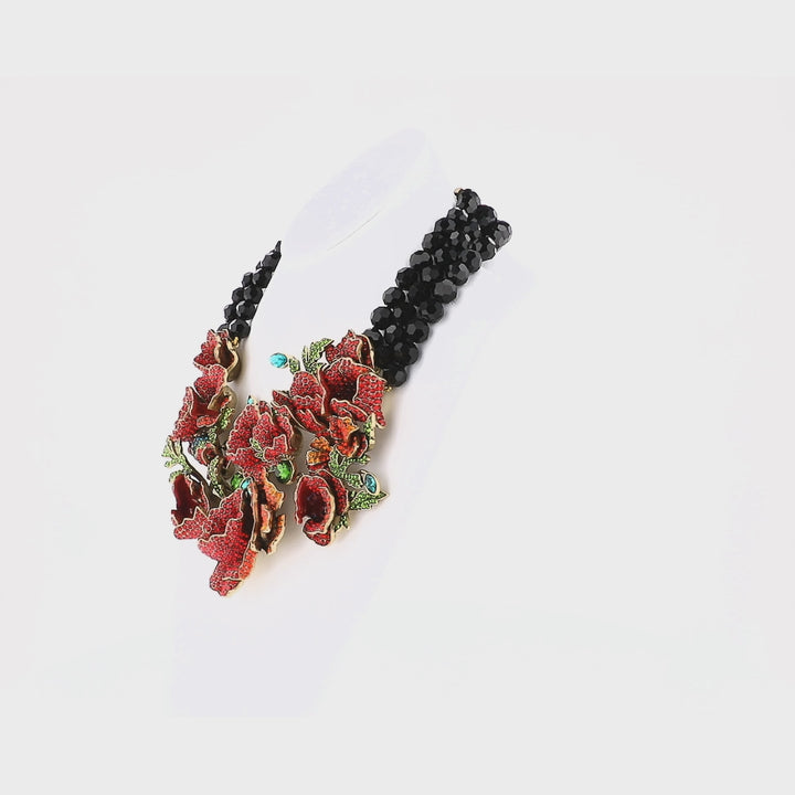 HEIDI DAUS® "Empress of the Bloom" Crystal Poppy Statement Necklace