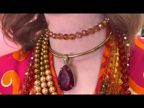 HEIDI DAUS® "Jumbo Tear Drop Rocks" Crystal Collar Enhancer Necklace