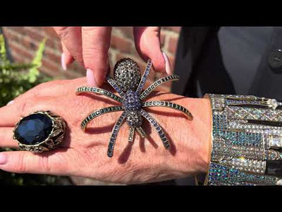 HEIDI DAUS® "Spindly Spider" Crystal Halloween Spider Pin