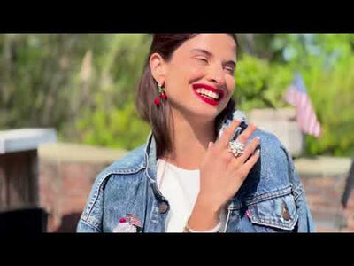 HEIDI DAUS® "Independence Parfait" Crystal & Enamel Patriotic Pin