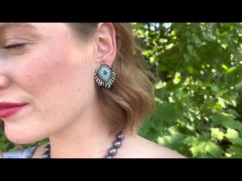 Heidi Daus®"Swan Feather" Crystal Button Earrings