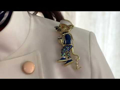 Heidi Daus®"Admiral Mouse" Crystal & Enamel Navy Mouse Pin