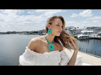 Heidi Daus®"Hammered Disc" Enamel  & Crystal Dangle Earrings