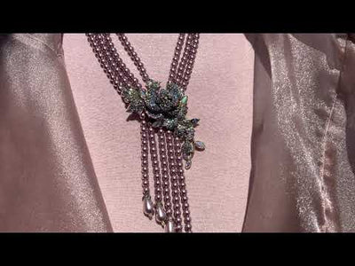 HEIDI DAUS®"Garden Rose"Beaded Crystal Floral Necklace