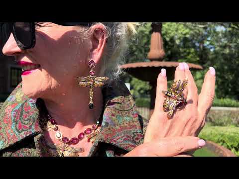 HEIDI DAUS® "Dramatic Demoiselle" Crystal Dragonfly Ring