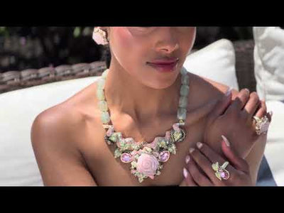 HEIDI DAUS®"Unconditional Love" Crystal & Enamel Rose Button Earrings