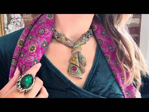 HEIDI DAUS® "Fully Vested" Crystal Art Deco Statement Necklace