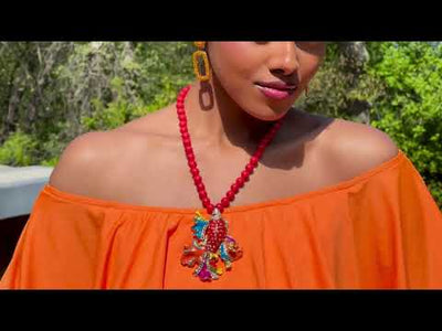 HEIDI DAUS® "Feathery Fish" Beaded Crystal & Enamel Fish Necklace