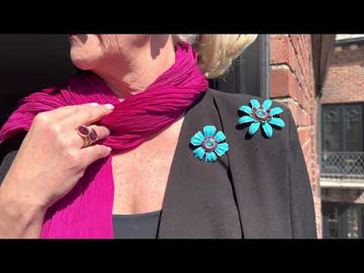 HEIDI DAUS®"Flower Super Power" Enamel & Crystal 8 Petal Flower Pin