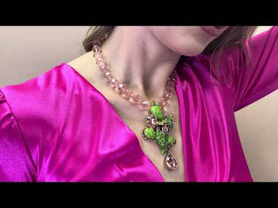 HEIDI DAUS® "Pretty Prickly Pear" Beaded Crystal  & Enamel Cactus Necklace