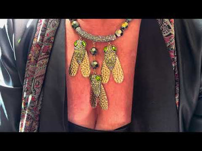 HEIDI DAUS® "Cleopatra's Collar" Beaded Crystal Cicada Necklace