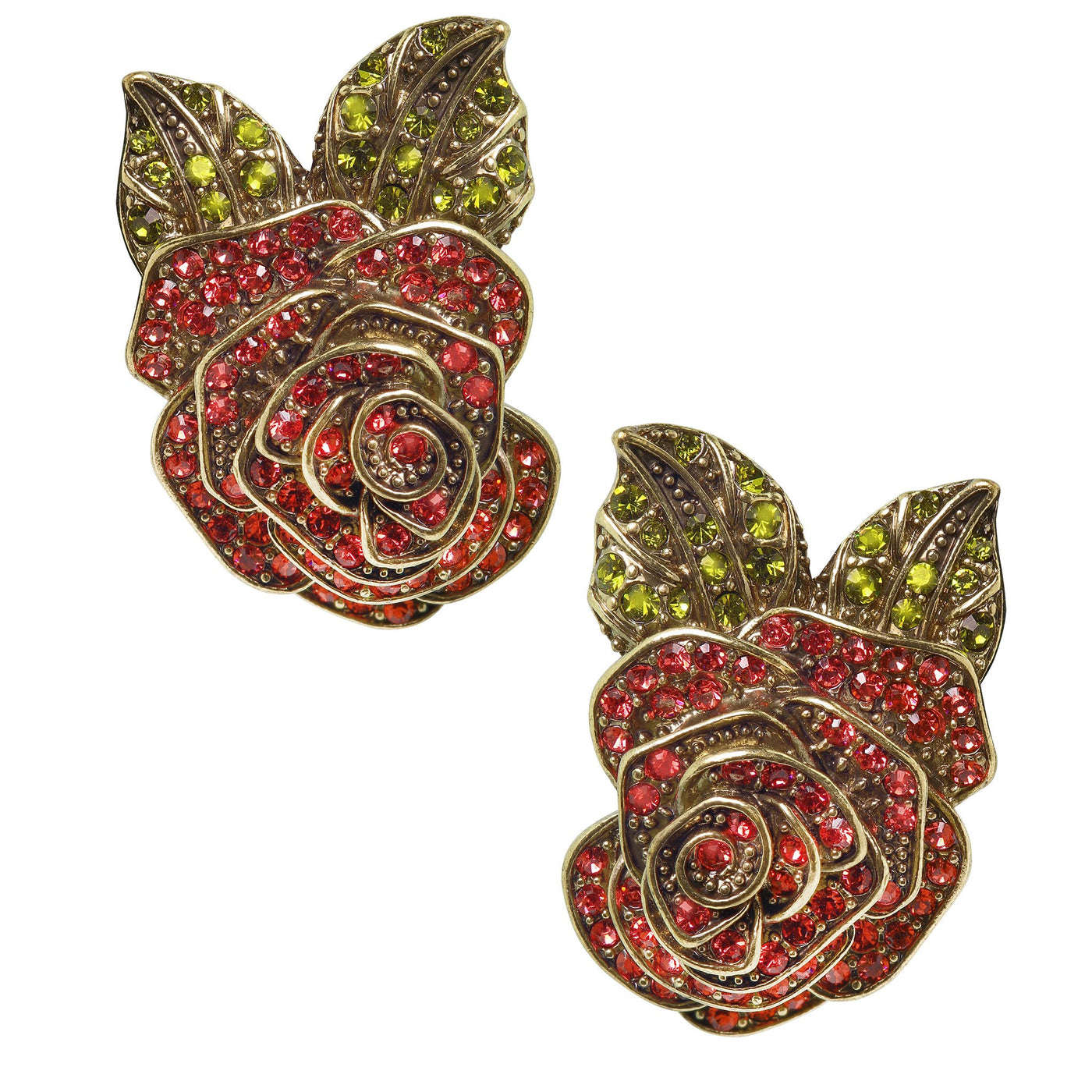 HEIDI DAUS®"Ravishing Rose" Crystal Flower Button Earrings - Heidi Daus®