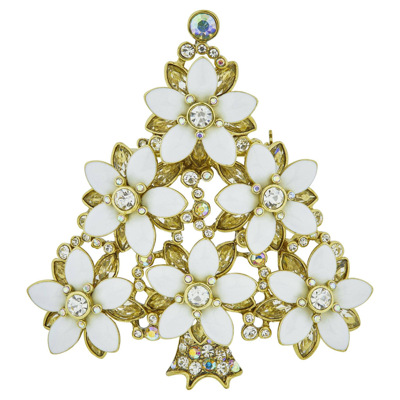 HEIDI DAUS®"Holiday Poinsettia" Enamel Crystal Tree Pin