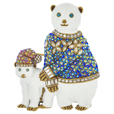 HEIDI DAUS®"Polar Pals" Enamel Crystal Bears Pin HEIDI DAUS®