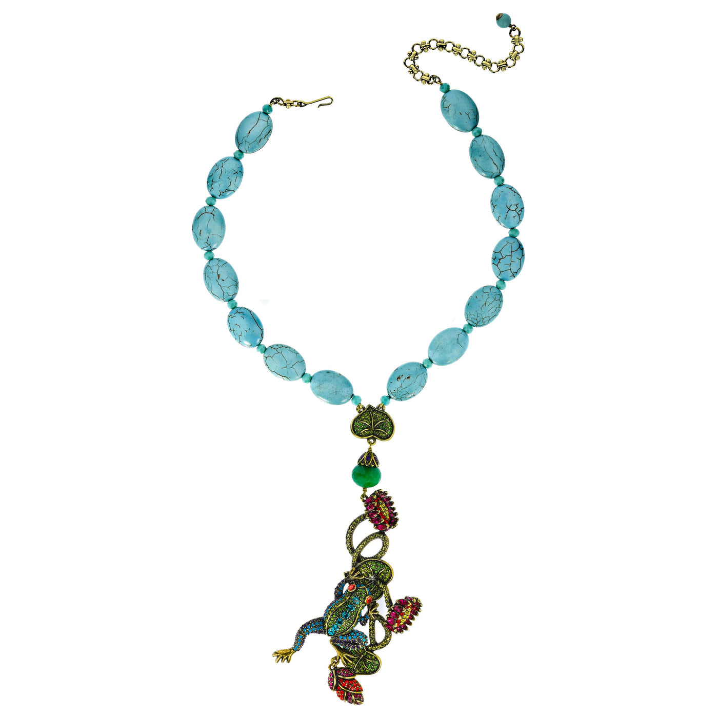 "Leap Of Faith" Beaded Crystal Frog Necklace - Heidi Daus®