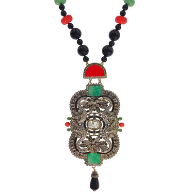 HEIDI DAUS®"Red Carpet Ready" Enamel Beaded Crystal Toggle Necklace