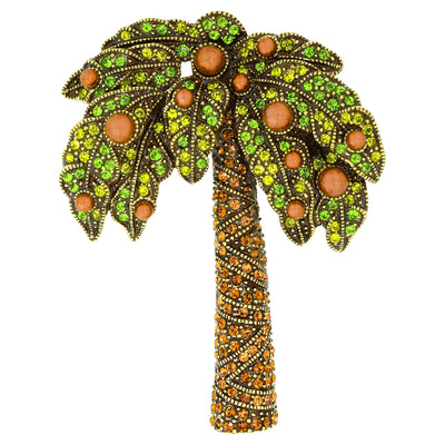 "Queen Palm" Crystal Tropical Palm Tree Pin - Heidi Daus®