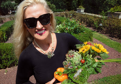 HEIDI DAUS®"Farm to Table" Crystal Basket Veggie Pin