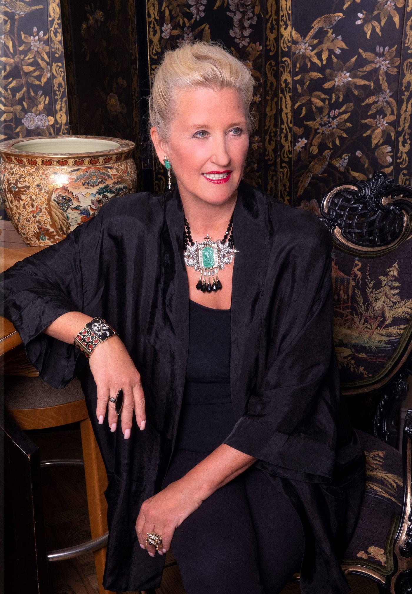 HEIDI DAUS®"Dragon Pagoda" Beaded Resin Crystal Dragon Drop Earrings HEIDI DAUS®