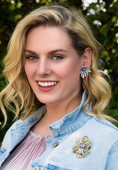 HEIDI DAUS®"E Pluribus Unum" Enamel Crystal Patriotic Pin - Heidi Daus®
