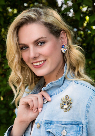 HEIDI DAUS®"E Pluribus Unum" Enamel Crystal Patriotic Pin - Heidi Daus®