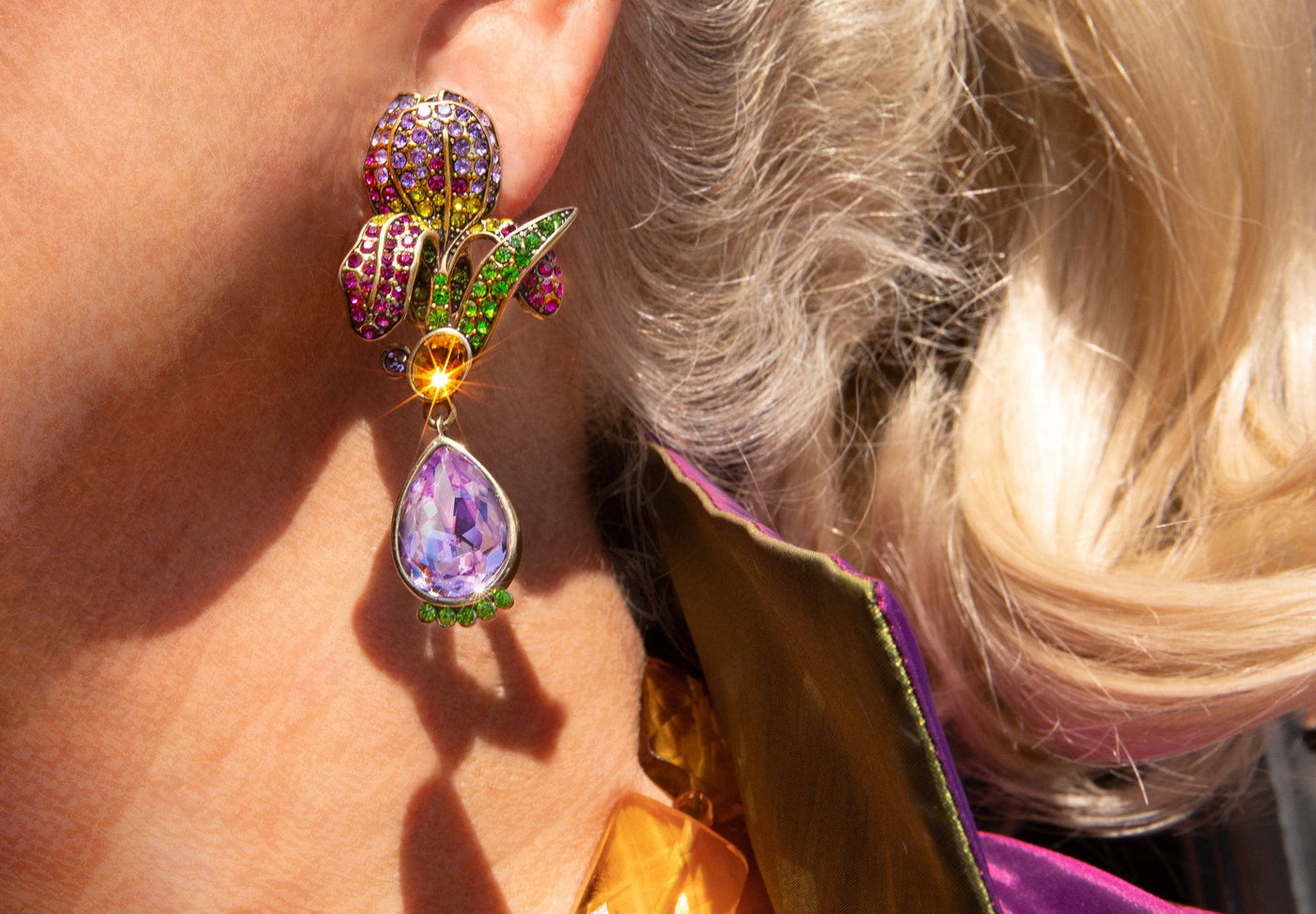 HEIDI DAUS®"Early Bloomer" Crystal Flower Dangle Earrings