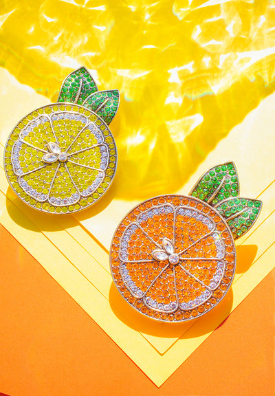 HEIDI DAUS® "Summer Citrus" Crystal Citrus Fruit Pin