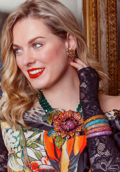 HEIDI DAUS®"Late Bloomer" Crystal Flower Button Earrings - Heidi Daus®