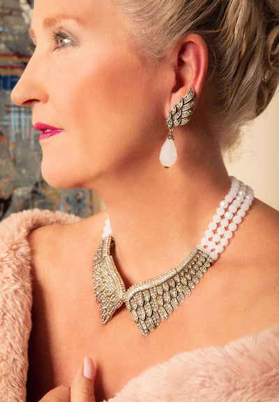 HEIDI DAUS®"Heidi's Angels" Beaded Crystal Wings Necklace HEIDI DAUS®