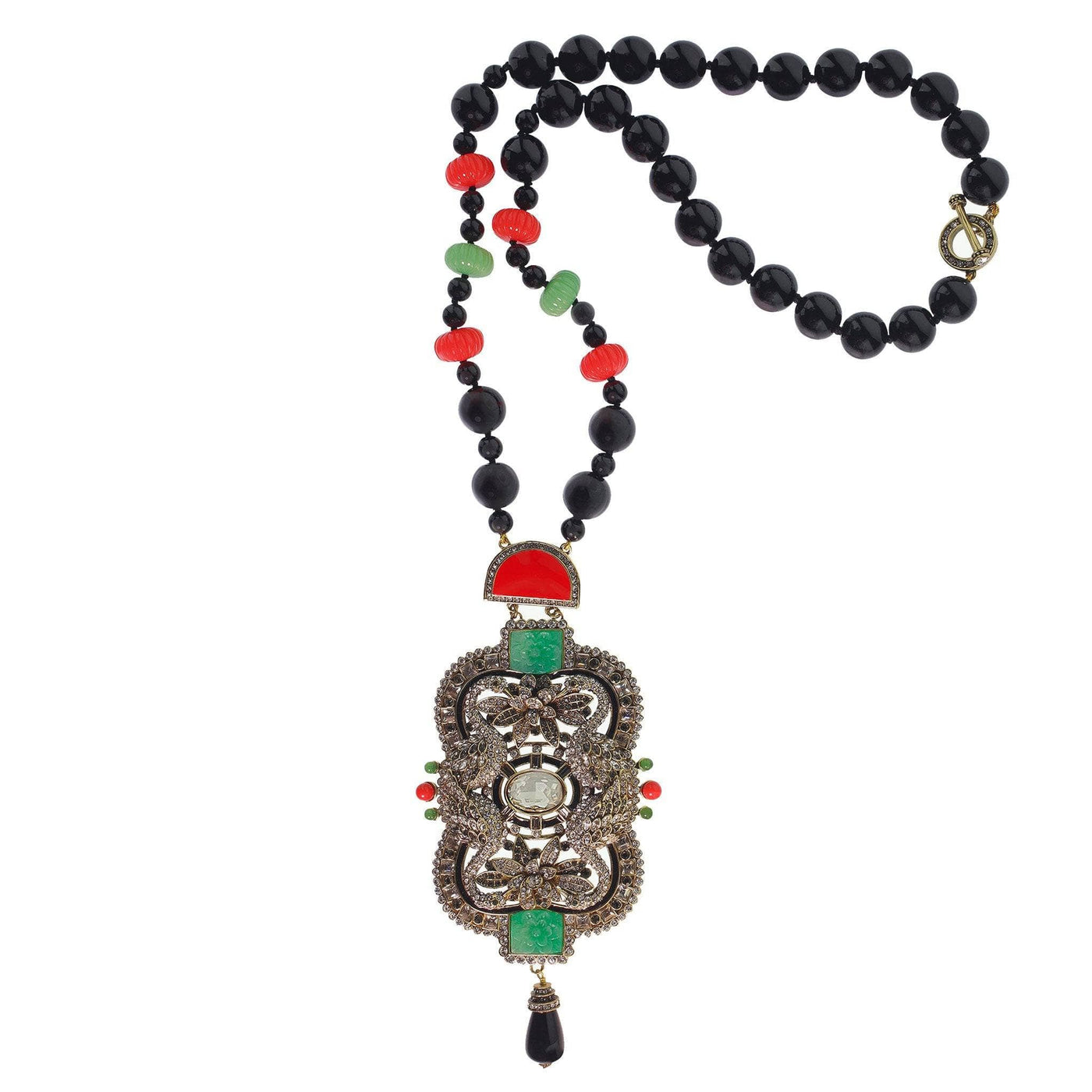 HEIDI DAUS®"Red Carpet Ready" Enamel Beaded Crystal Toggle Necklace