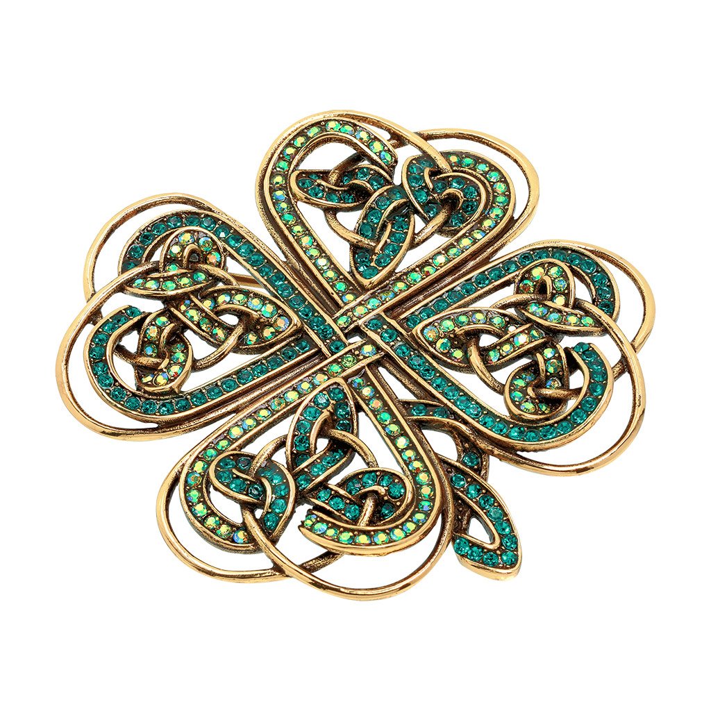 "Luck Of The Irish" Crystal Shamrock Pin - Heidi Daus®