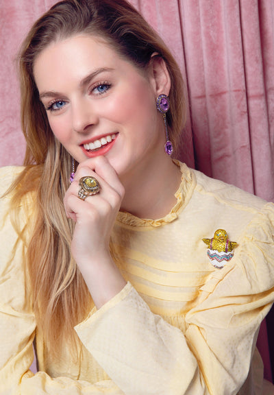 Heidi Daus®"Which Came First" Enamel & Crystal Chick Pin - Heidi Daus®