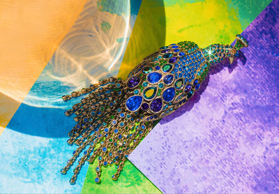 Heidi Daus®"Let Down Your Feathers" Crystal Peacock Pin - Heidi Daus®