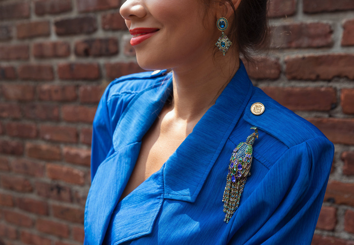 Heidi Daus®"Let Down Your Feathers" Crystal Peacock Pin - Heidi Daus®