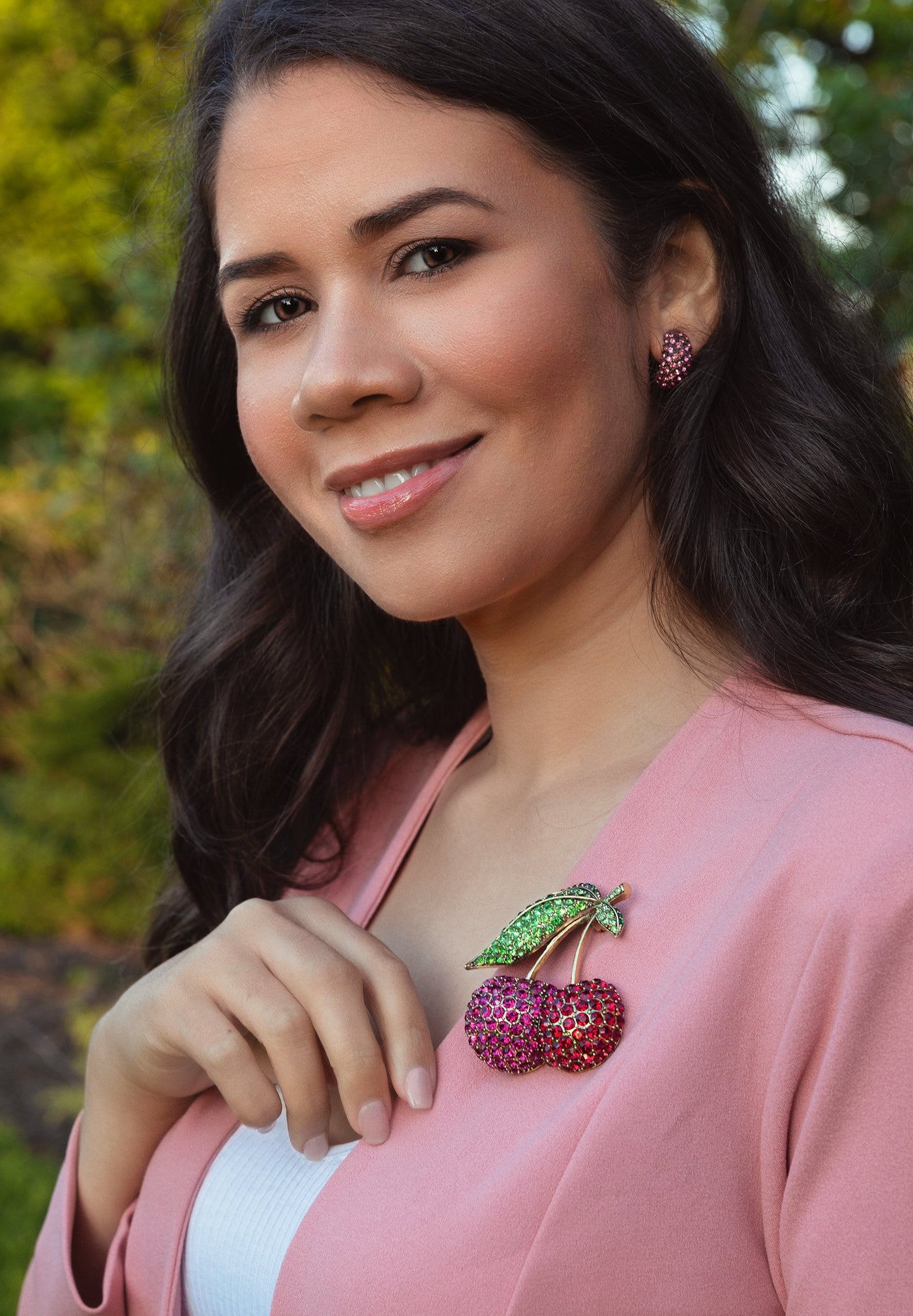 "Cherry on Top" Crystal Cherry Pin - Heidi Daus®