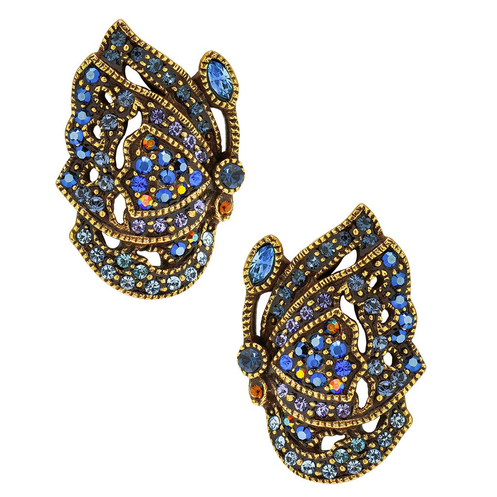 "Jeweled Wings" Crystal Button Earrings - Heidi Daus®
