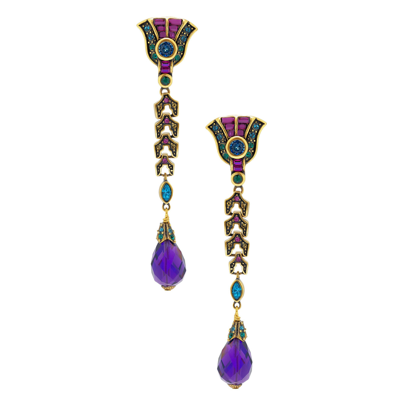 "Graceful Indulgence" Beaded Crystal Dangle Earrings - Heidi Daus®
