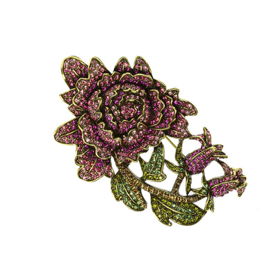 "Moody Hues" Crystal Floral Pin - Heidi Daus®