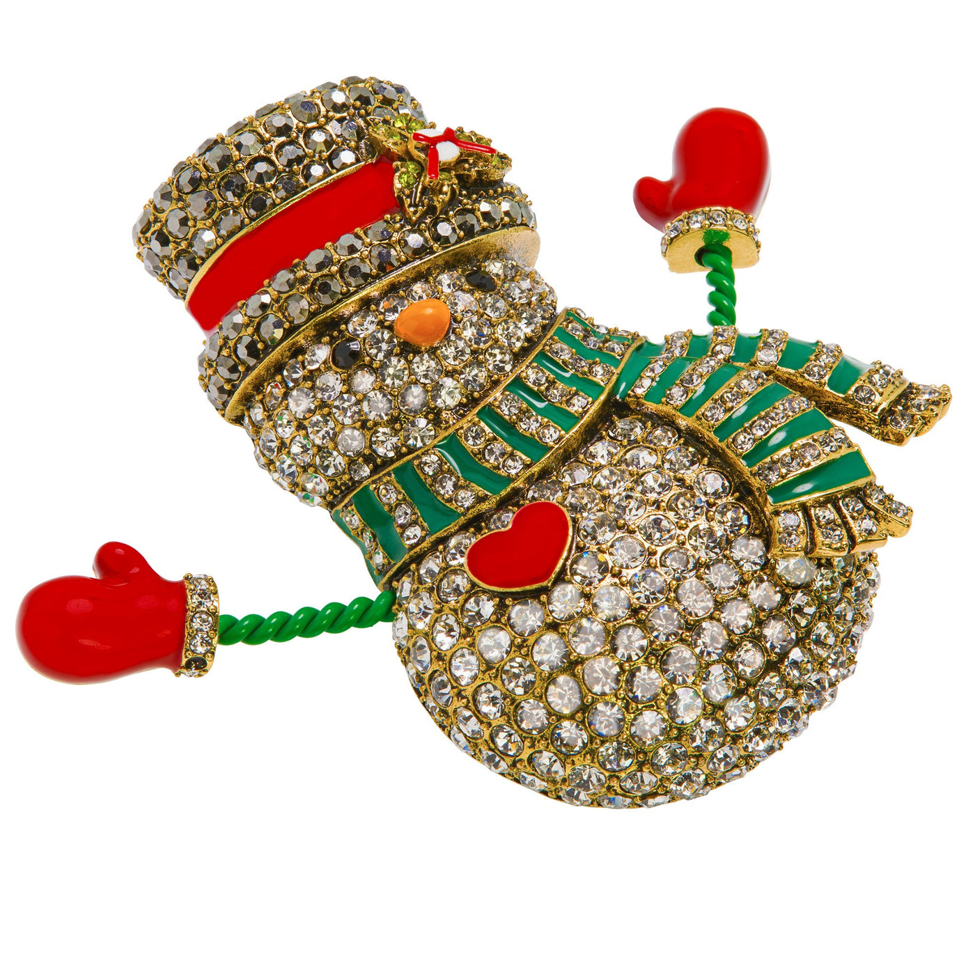 HEIDI DAUS®"I Heart Snow" Crystal and Enamel Snowman Pin - Heidi Daus®