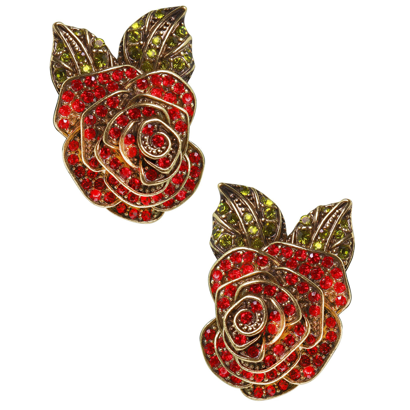 HEIDI DAUS®"Ravishing Rose" Crystal Flower Button Earrings - Heidi Daus®