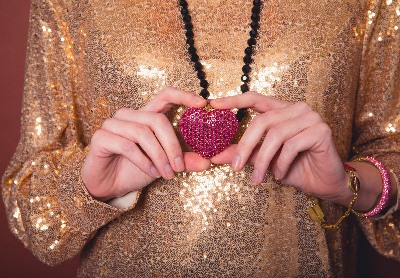 HEIDI DAUS® "Love, Heidi Style" Beaded Crystal Heart Enhancer Toggle Necklace HEIDI DAUS®