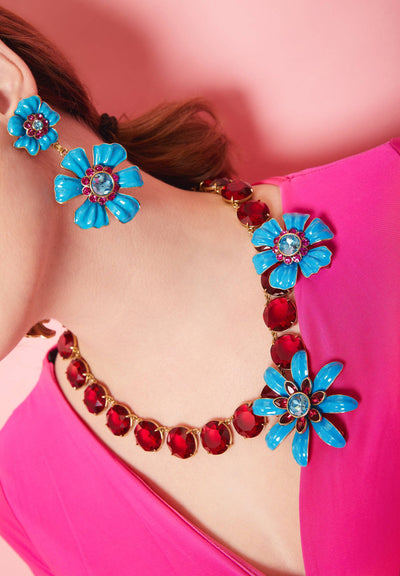 HEIDI DAUS®"Flower Super Power " Enamel & Crystal 6 Petal Flower Pin