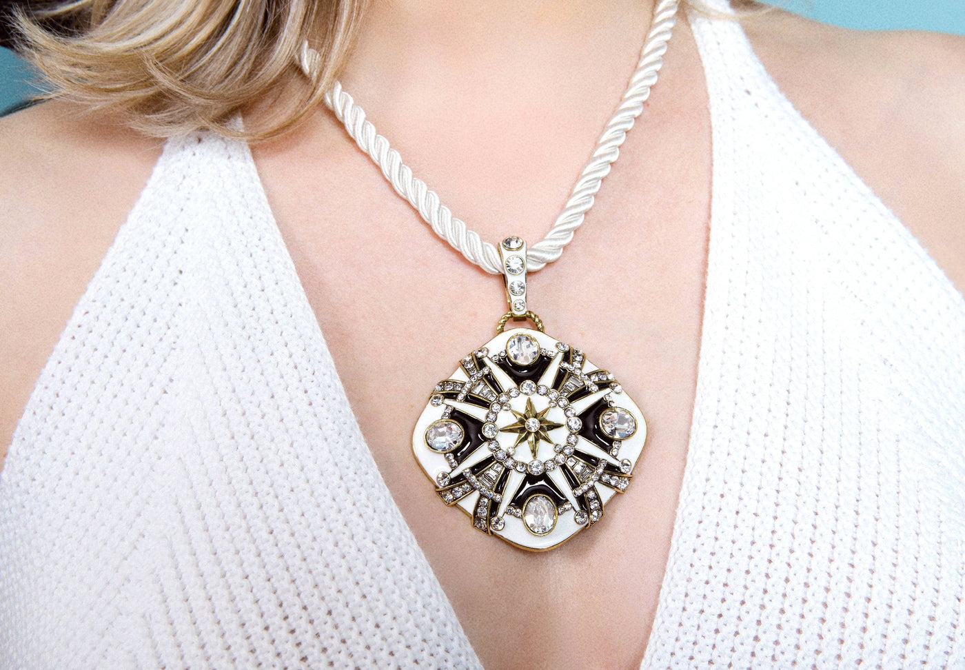 HEIDI DAUS®"Mystic Magic" Enamel Crystal Cord Enhancer Deco Necklace HEIDI DAUS®