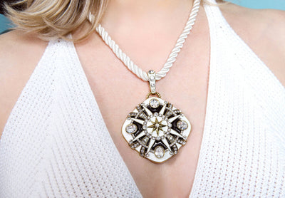 HEIDI DAUS®"Mystic Magic" Enamel Crystal Cord Enhancer Deco Necklace HEIDI DAUS®