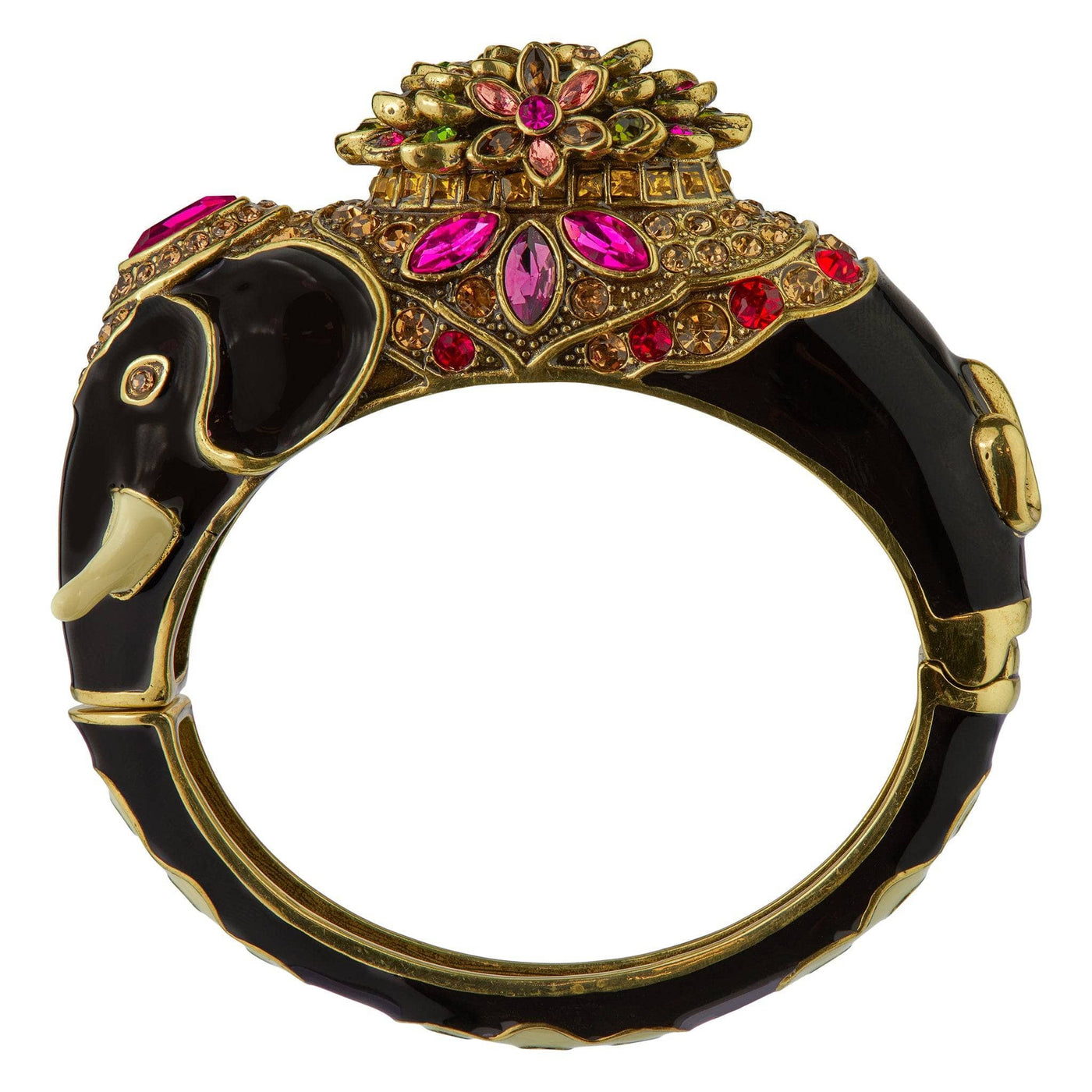 HEIDI DAUS® "Happy Flowerphant" Crystal & Enamel Floral Elephant Bracelet
