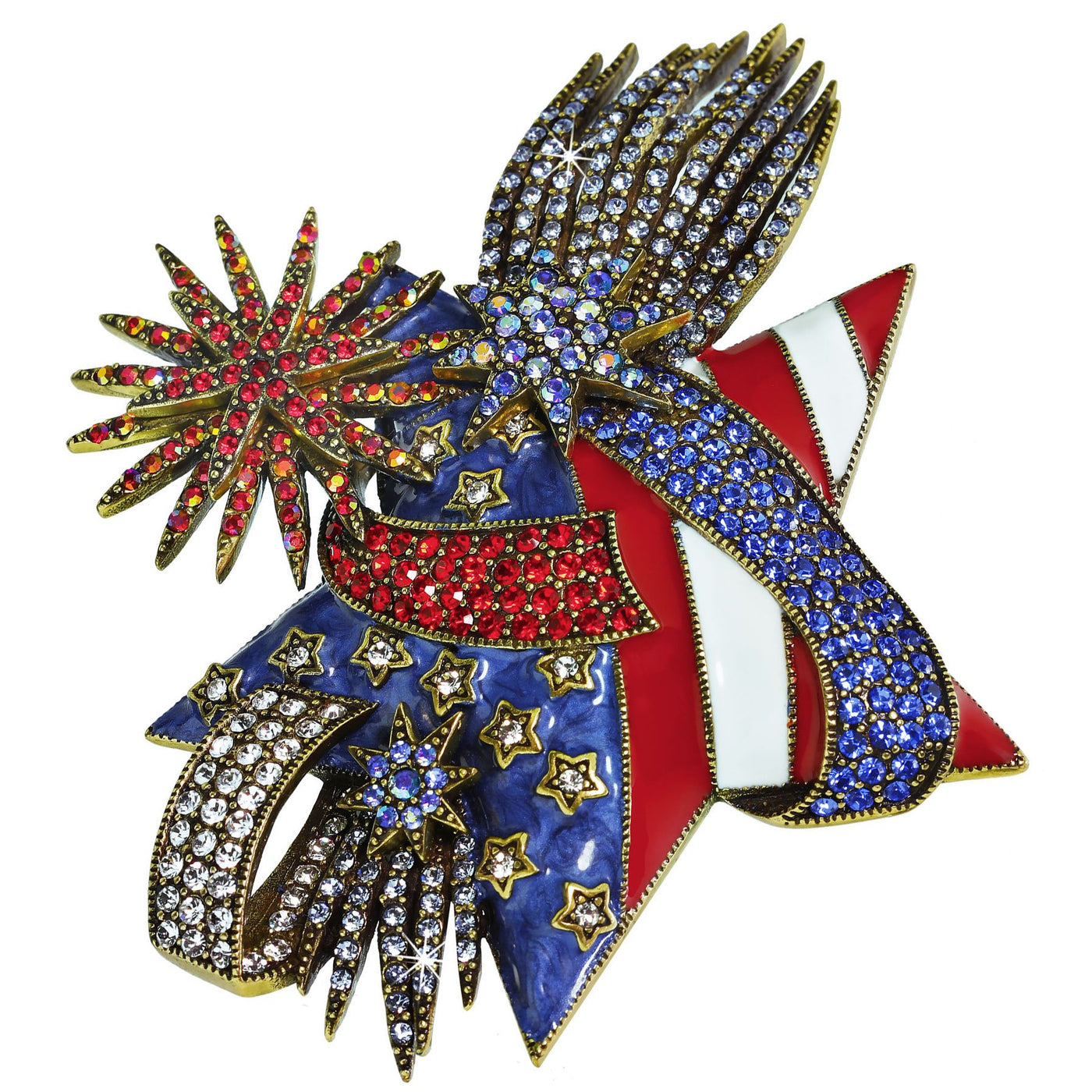 HEIDI DAUS®"Stars & Stripes & Sparkling Nights" Enamel Crystal Patriotic Pin - Heidi Daus®