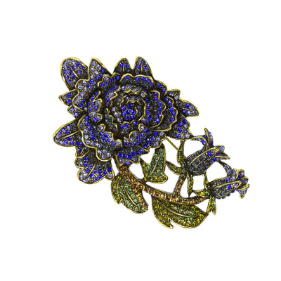 "Moody Hues" Crystal Floral Pin - Heidi Daus®